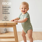 BBQB Organic Cotton Button-up Short-Sleeves Baby Bodysuit
