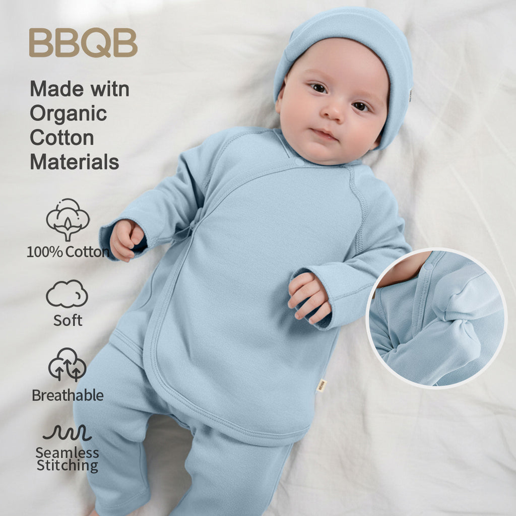 Baby Kimono Long-Sleeve Seamless Wrap-Shirt | BBQB Organic Cotton