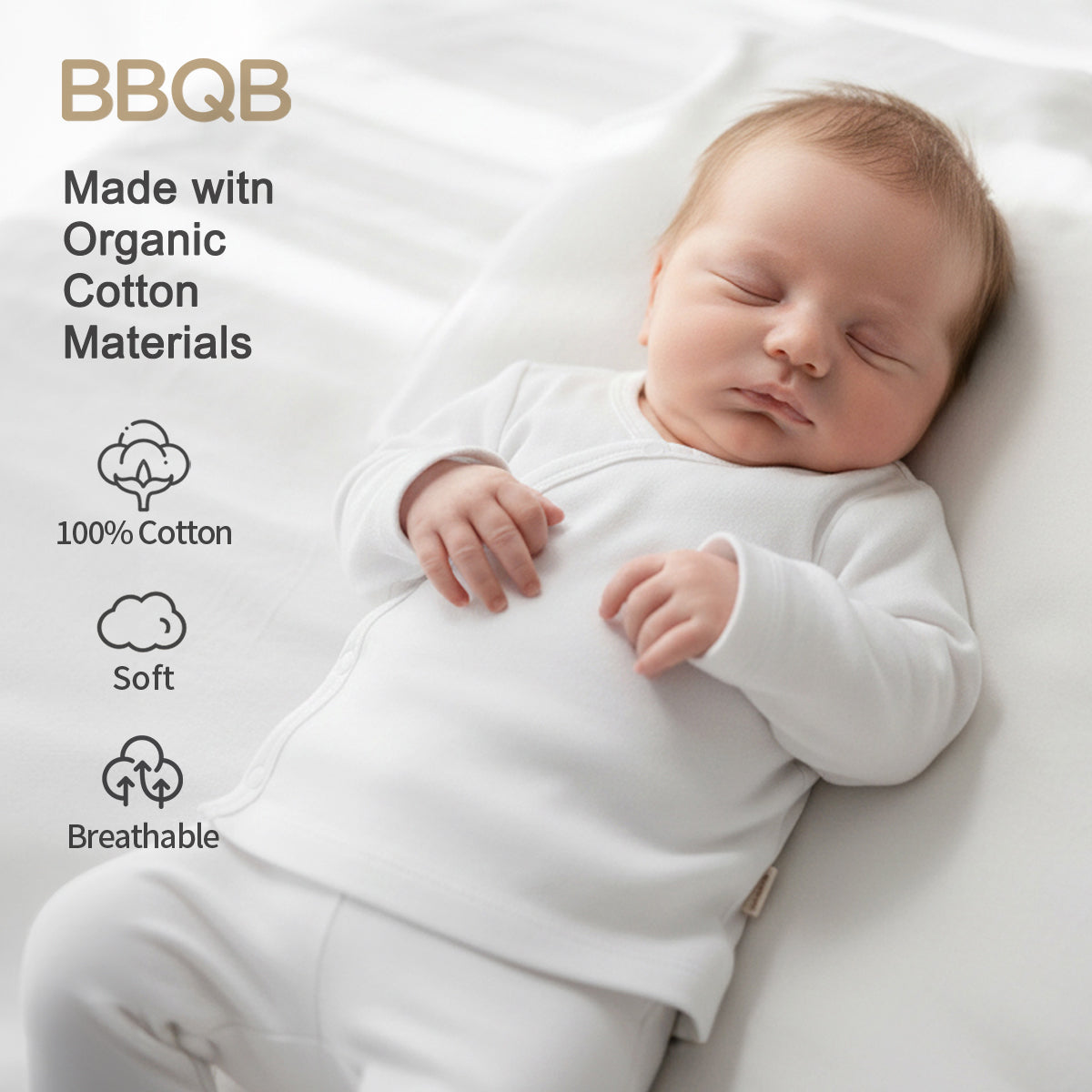 Baby Button Long-Sleeve Kimono Shirt | BBQB Organic Cotton