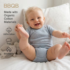 BBQB Organic Cotton Front-Opening Button-up Pointelle Baby Bodysuit