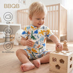 BBQB Inspired Zip-up Baby Short-Sleeve Romper