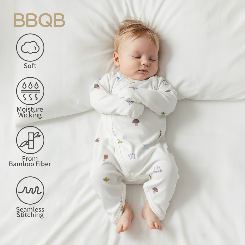 Baby Long-Sleeve Seamless Kimono Romper | BBQB Bamboo Care