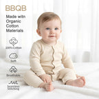 Baby Button Long-Sleeve Romper | BBQB Organic Cotton