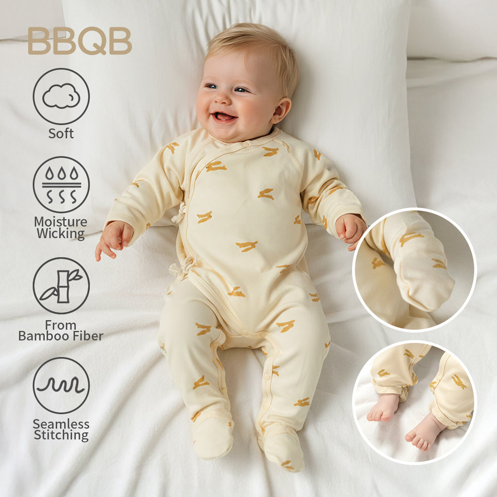 Baby Zip Footed Long-Sleeve Romper | BBQB Bamboo Care