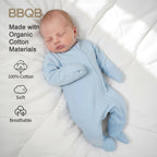 Baby Long-Sleeve Zip-Up Footed Romper | BBQB Organic Cotton