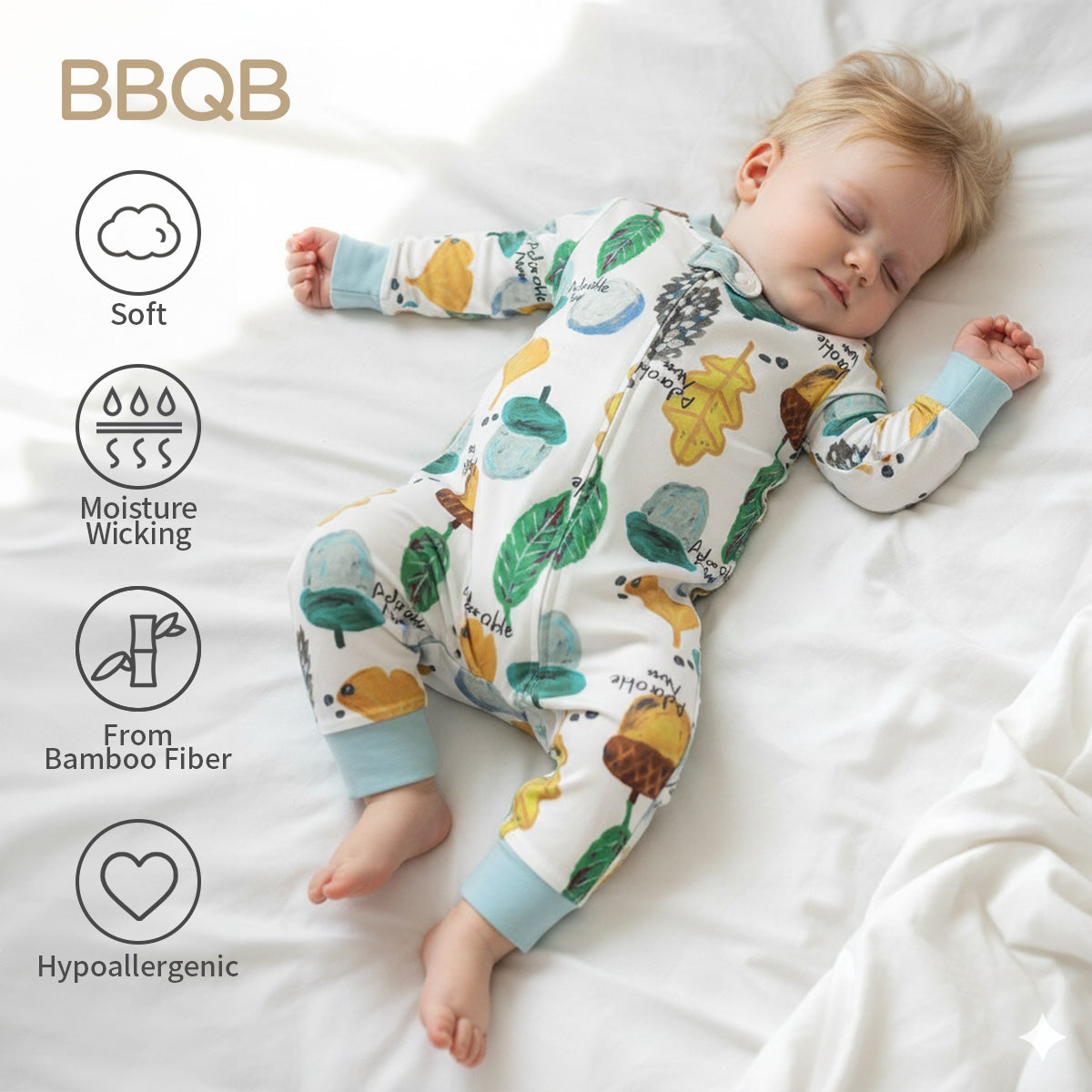 Long-Sleeve Bamboo Zip Romper | BBQB Cloudsoft Bamboo